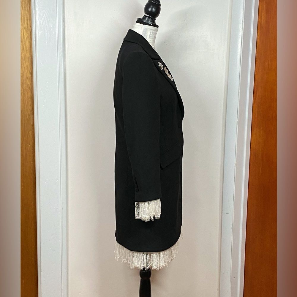 Cinq à Sept Roxie Lace-Trim Tailored Coat size S - Picture 12 of 16